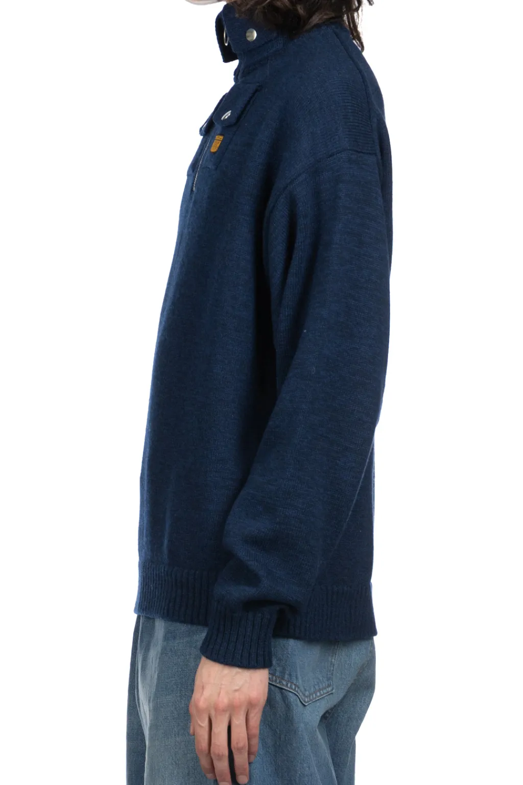 Best Kapital 8G Cotton Wool NICKLE 4 Half ZIP Sweater - Navy