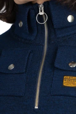 Best Kapital 8G Cotton Wool NICKLE 4 Half ZIP Sweater - Navy