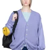 Clearance Kapital 10G ECO Knit Elbow CONEYBOWY Short Cardigan - Violet