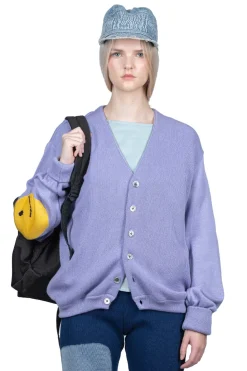 Clearance Kapital 10G ECO Knit Elbow CONEYBOWY Short Cardigan - Violet