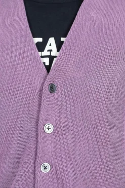 Best Kapital 10G ECO Knit Elbow CONEYBOWY Short Cardigan - Pink x Purple