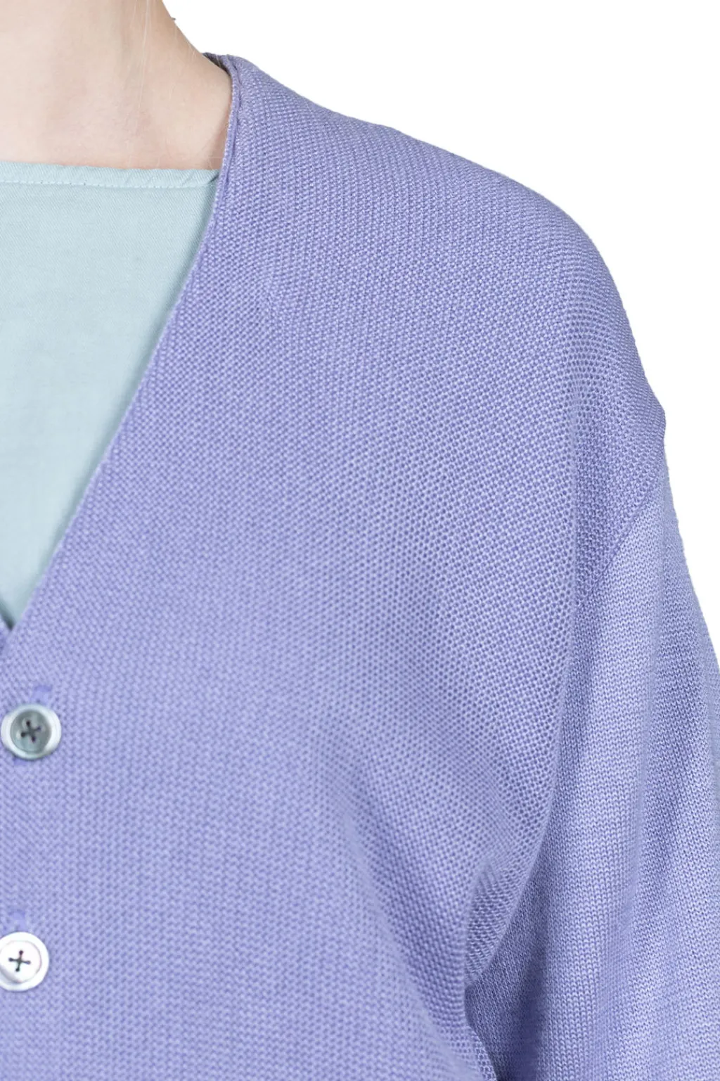 Clearance Kapital 10G ECO Knit Elbow CONEYBOWY Short Cardigan - Violet