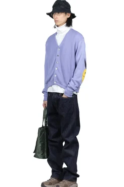 New Kapital 10G ECO Knit Elbow CONEYBOWY Short Cardigan - Violet