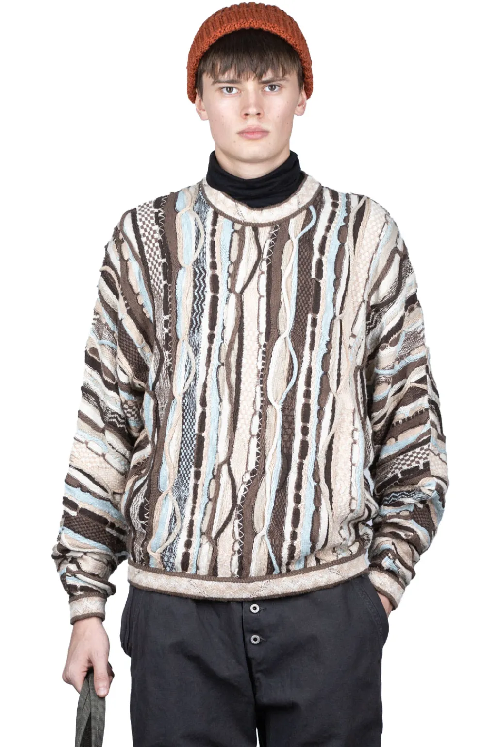 Best Kapital 7G Knit GAUDY Crew Sweater - Brown
