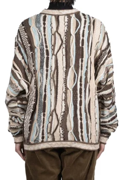Fashion Kapital 7G Knit GAUDY Crew Sweater - Brown