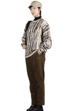 Fashion Kapital 7G Knit GAUDY Crew Sweater - Brown