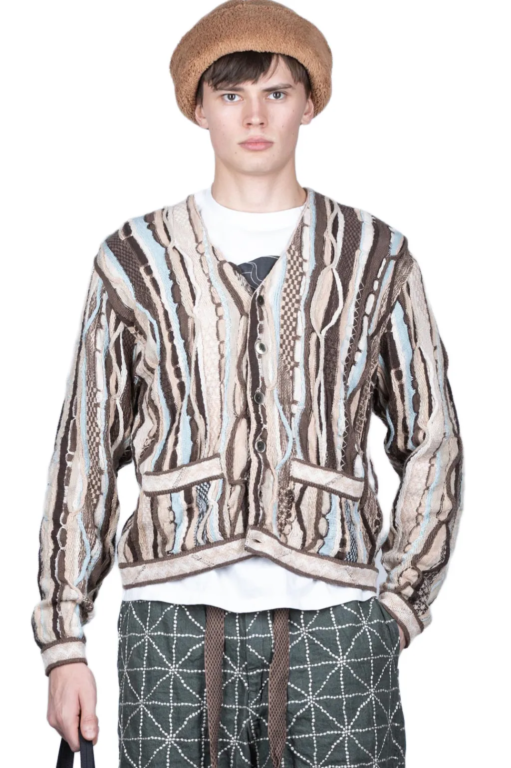 New Kapital 7G Knit GAUDY Short Cardigan - Brown