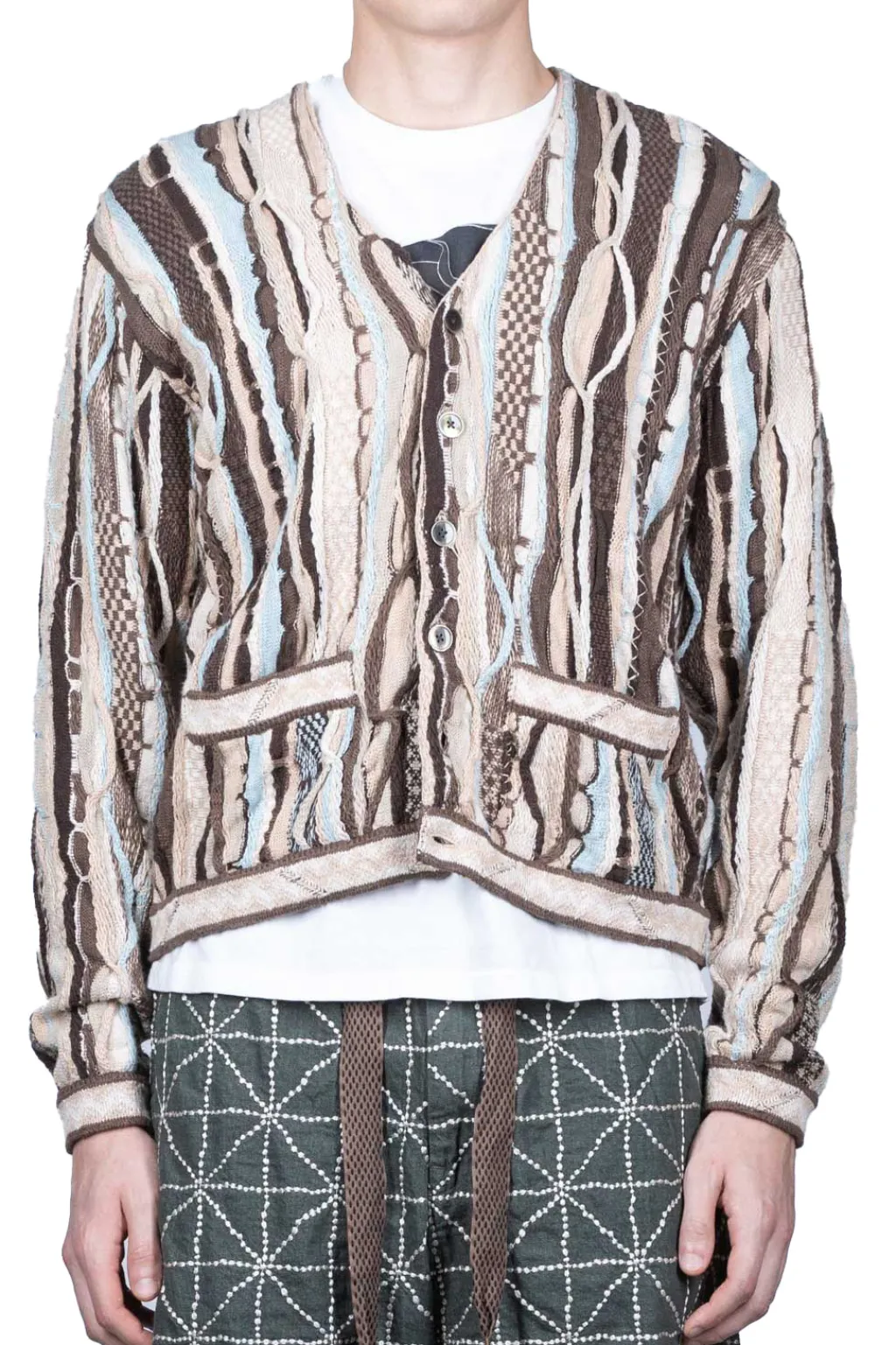New Kapital 7G Knit GAUDY Short Cardigan - Brown