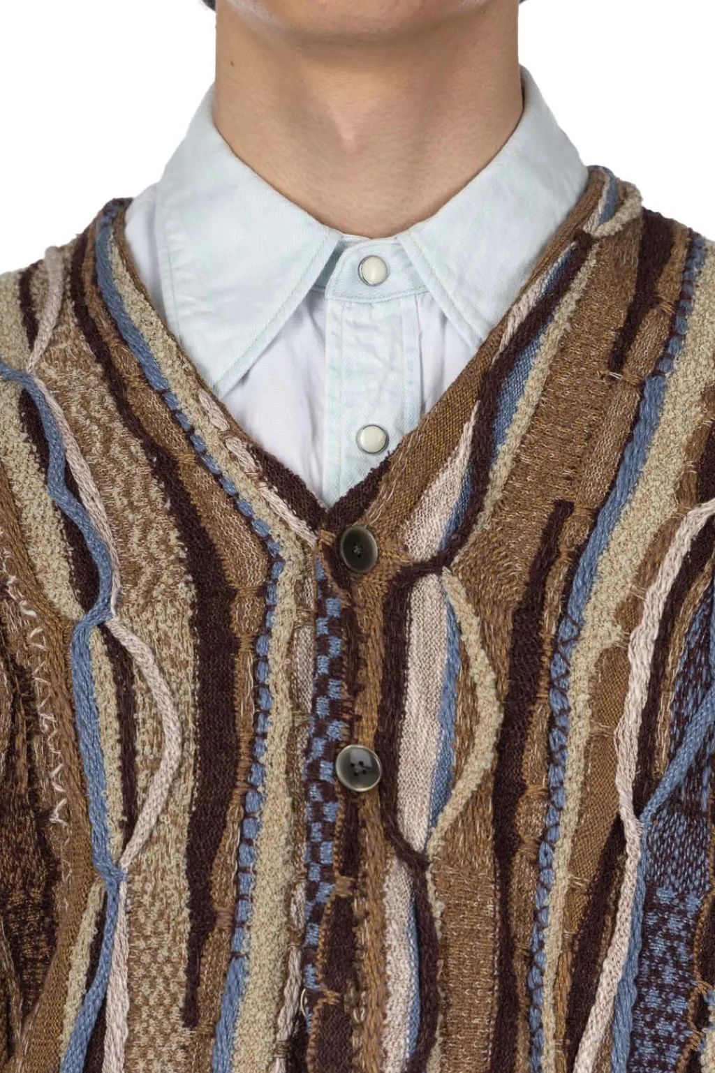 Best Kapital 7G Knit Gaudy Short Cardigan - Golden Brown