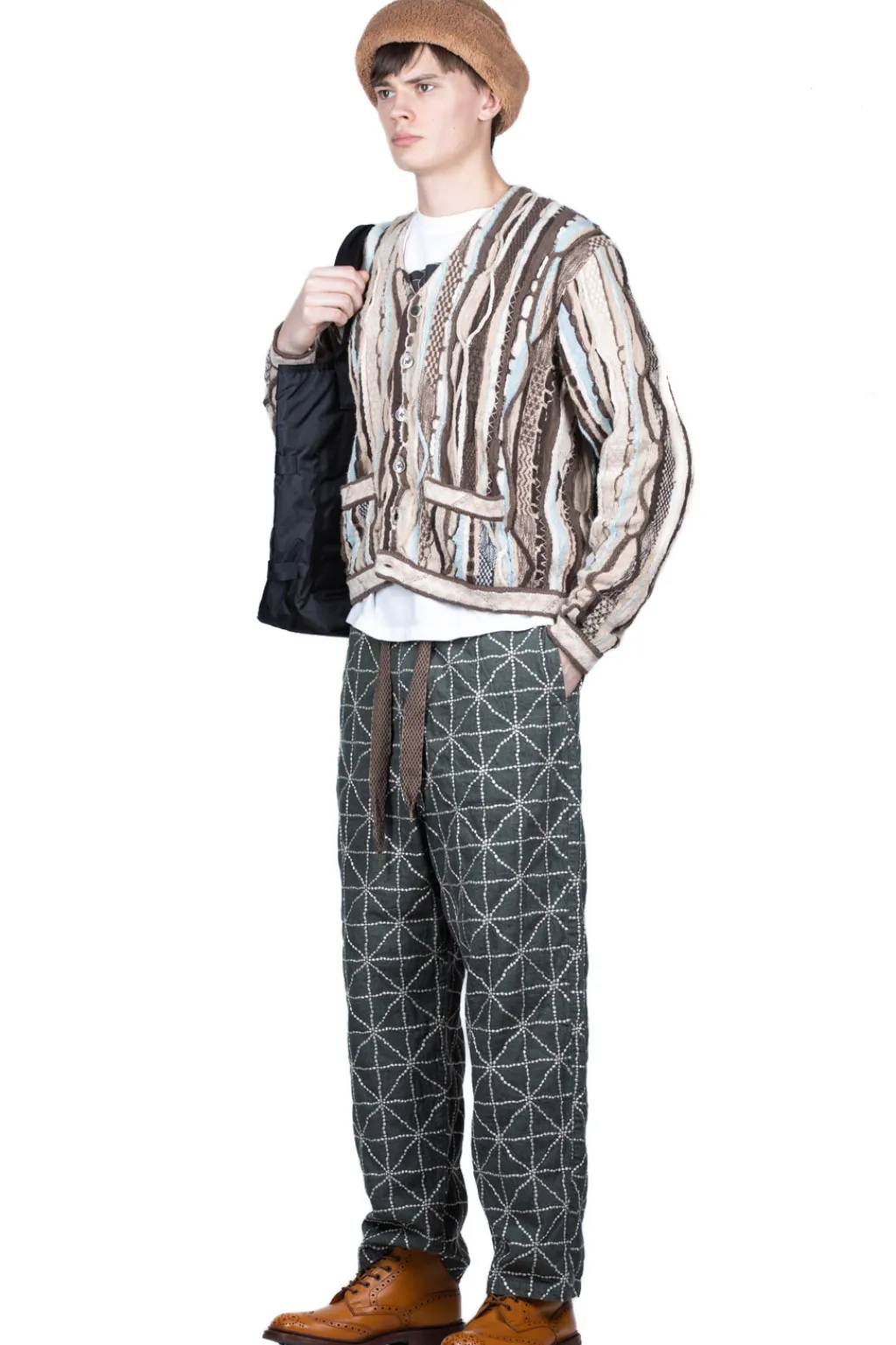 New Kapital 7G Knit GAUDY Short Cardigan - Brown