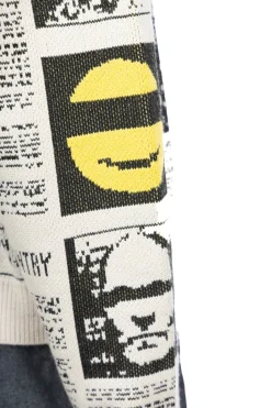 Fashion Kapital 8G Knit NEWSPAPER Crew Sweater (KOUNTRY NEWS) - Natural