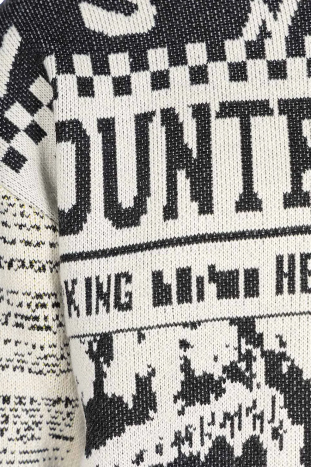 Fashion Kapital 8G Knit NEWSPAPER Crew Sweater (KOUNTRY NEWS) - Natural
