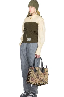 Best Kapital 7G Rib Knit ZIP UP Cape - Khaki