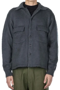 Clearance Kapital 7G Shaggy Knit Board Shirt - Blue Grey