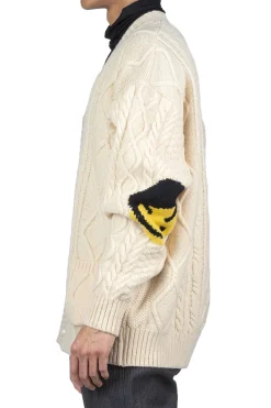 Hot Kapital 5G Wool Cable Knit Elbow-CAPITAL Cardigan - Natural