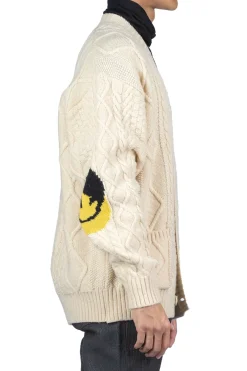 Hot Kapital 5G Wool Cable Knit Elbow-CAPITAL Cardigan - Natural