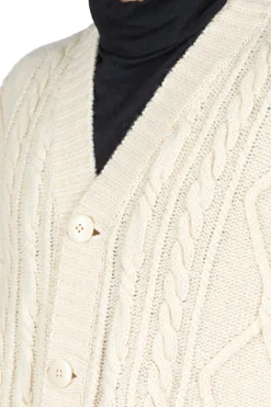 Hot Kapital 5G Wool Cable Knit Elbow-CAPITAL Cardigan - Natural