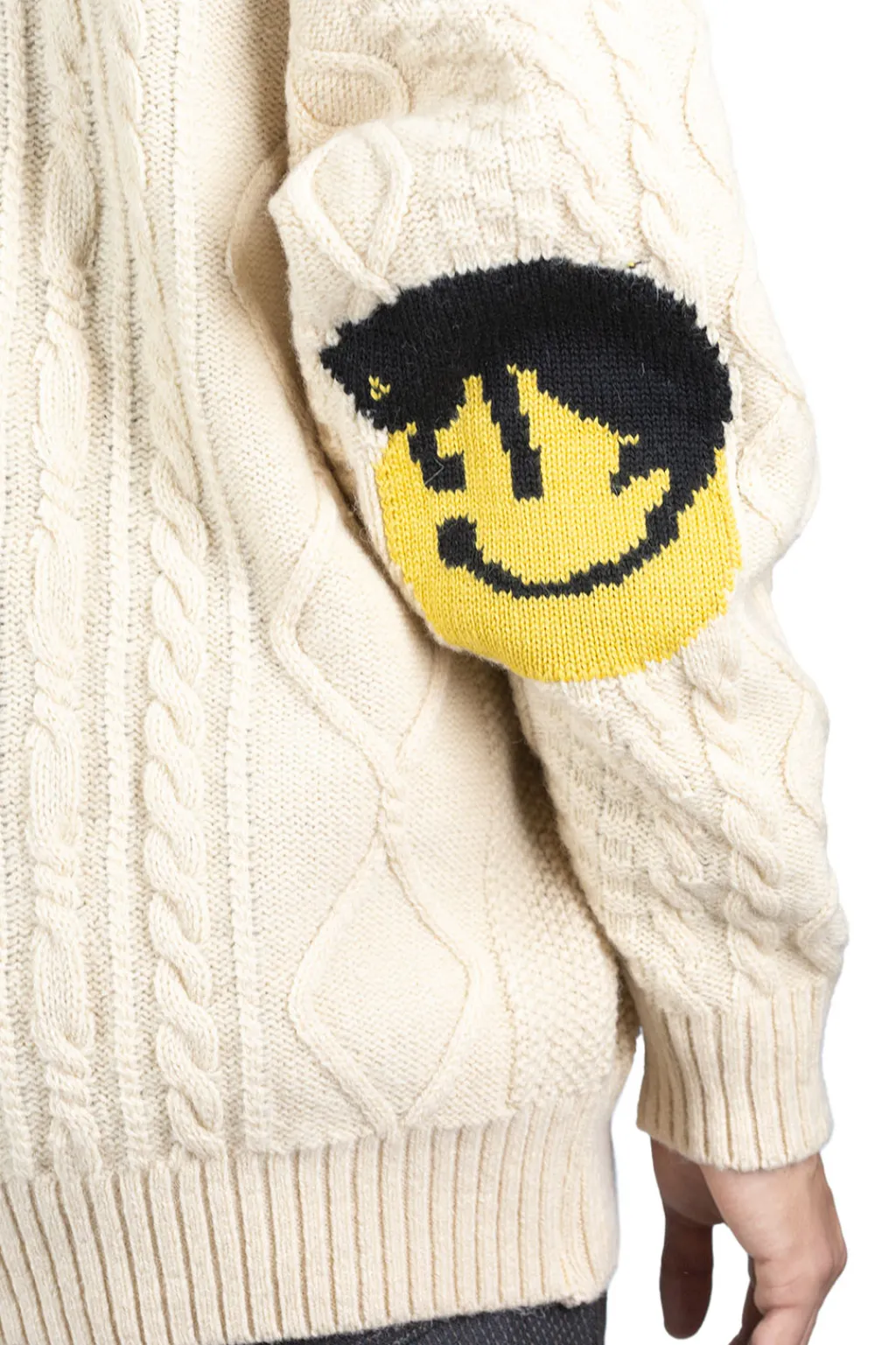 Hot Kapital 5G Wool Cable Knit Elbow-CAPITAL Cardigan - Natural