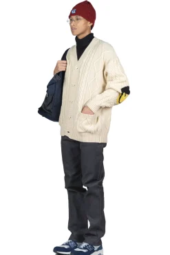Hot Kapital 5G Wool Cable Knit Elbow-CAPITAL Cardigan - Natural