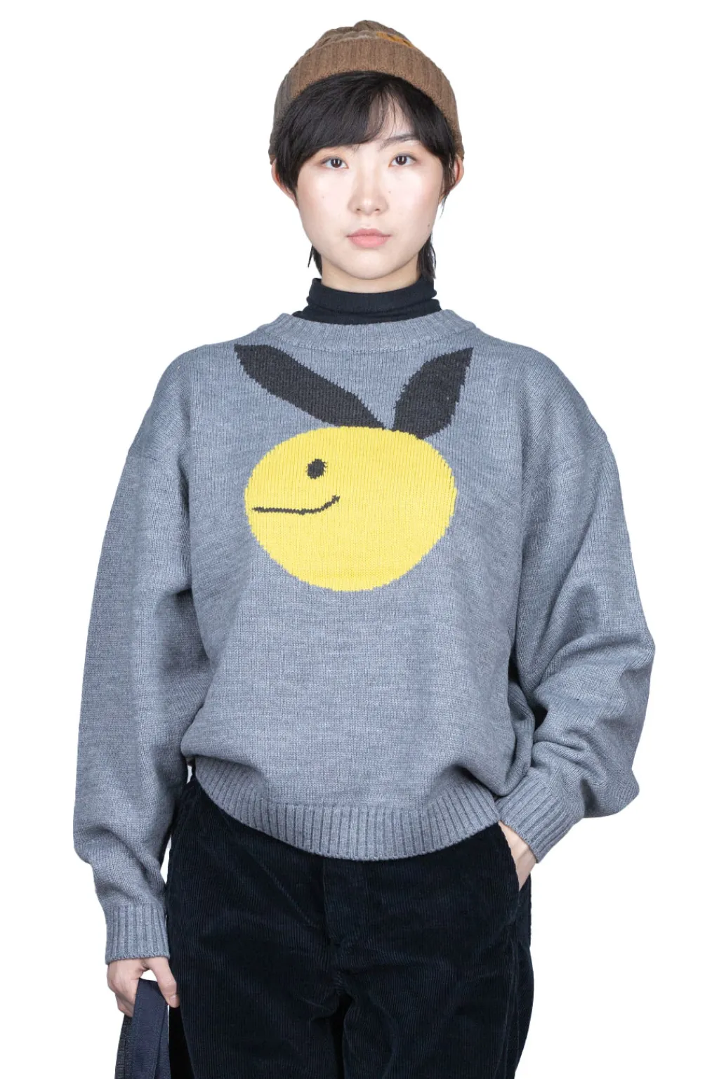 Outlet Kapital 7G Wool Crew Sweater (CONEYBOWY) - Grey