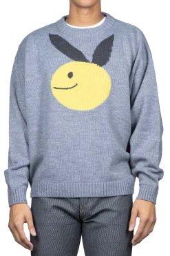 Hot Kapital 7G Wool Crew Sweater (CONEYBOWY) - Grey