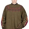 Hot Kapital 5G Wool Elbow VIRGIN MARY Nordic Sweater - Khaki