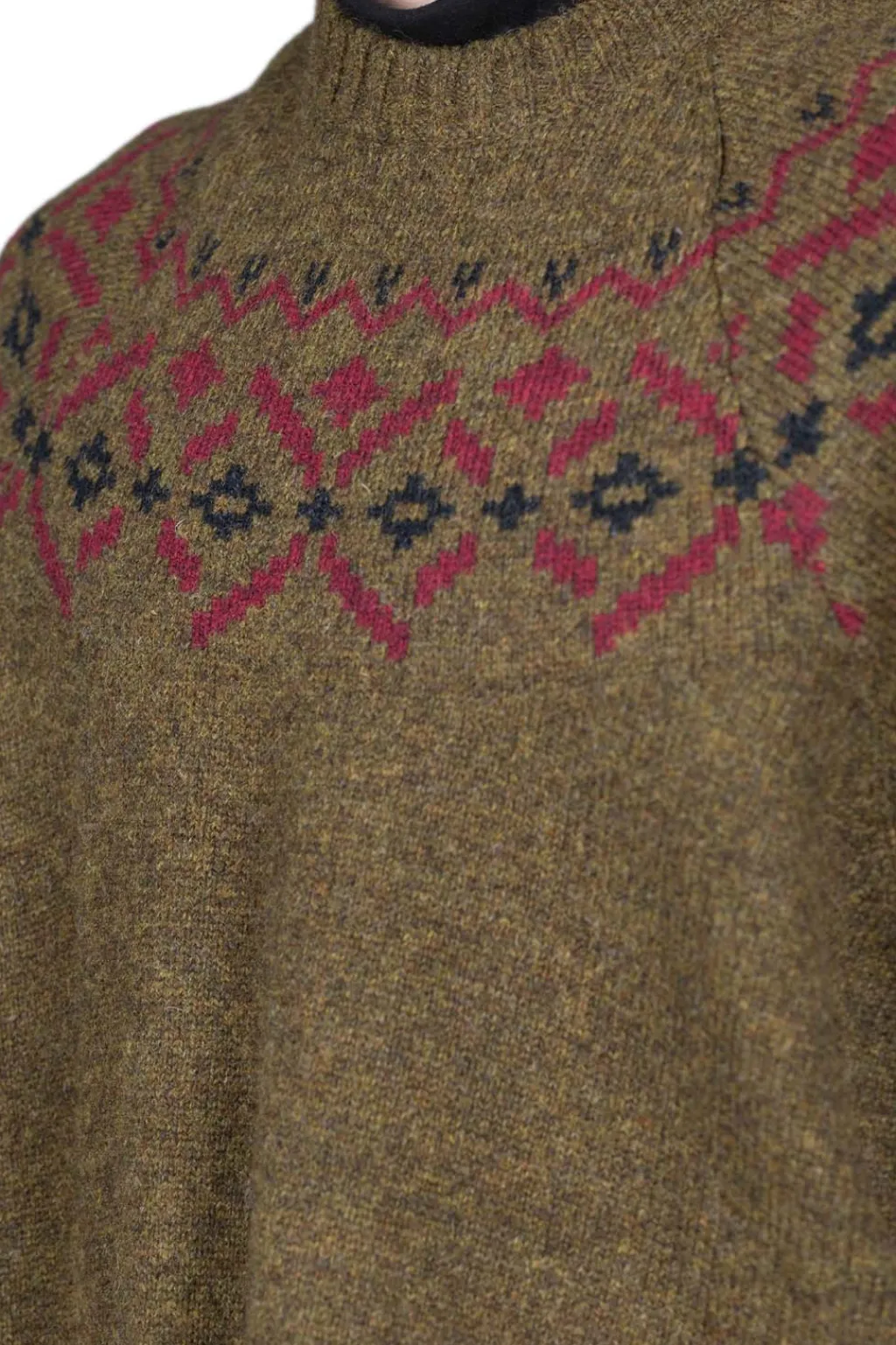 Hot Kapital 5G Wool Elbow VIRGIN MARY Nordic Sweater - Khaki