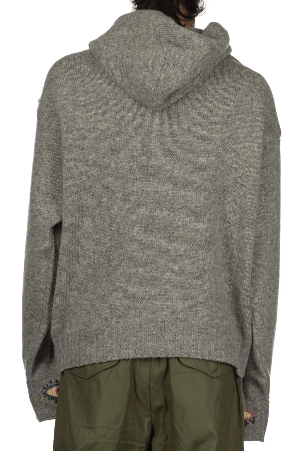Discount Kapital 5G Wool Hood Sweater (SPEAKEASY Embroidery) - Grey