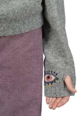 Outlet Kapital 5G Wool Hood Sweater (SPEAKEASY Embroidery) - Grey