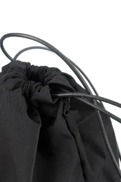 Fashion amiacalva Gabardine Drawstring Bag - Black