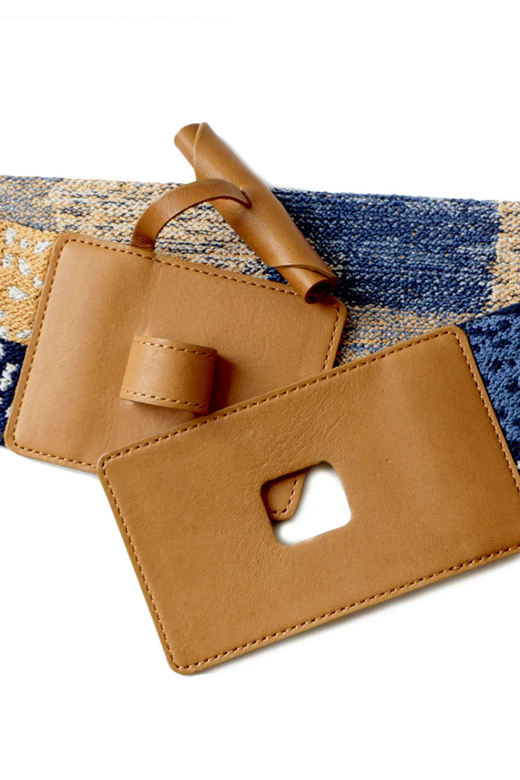 Outlet Kapital GABBEH Elastic Leather Toggle Buckle Belt (Patchwork)