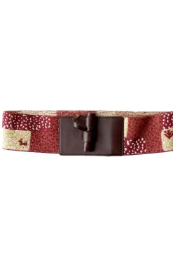 Outlet Kapital GABBEH Elastic Leather Toggle Buckle Belt (Patchwork)