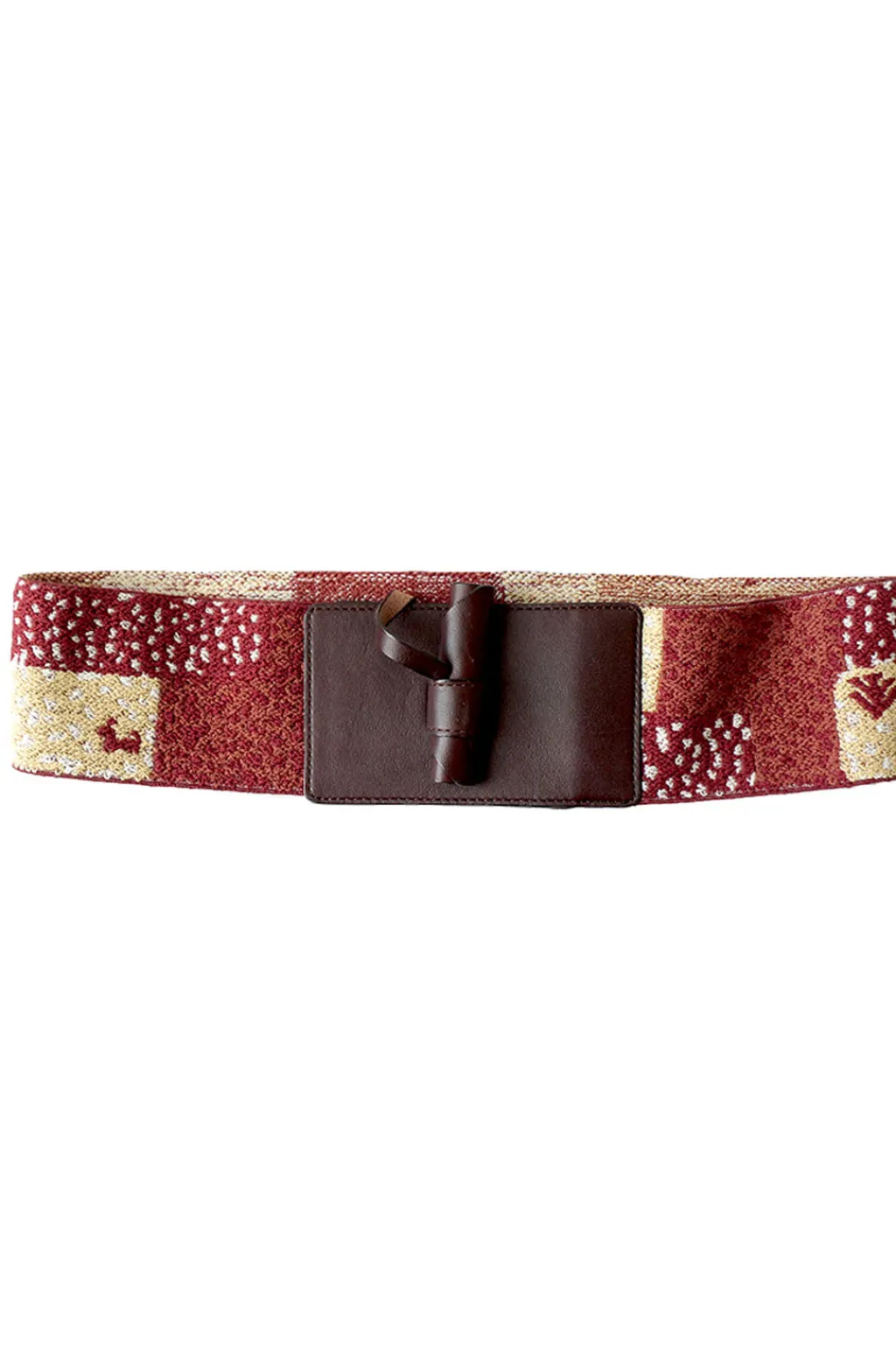 Outlet Kapital GABBEH Elastic Leather Toggle Buckle Belt (Patchwork)
