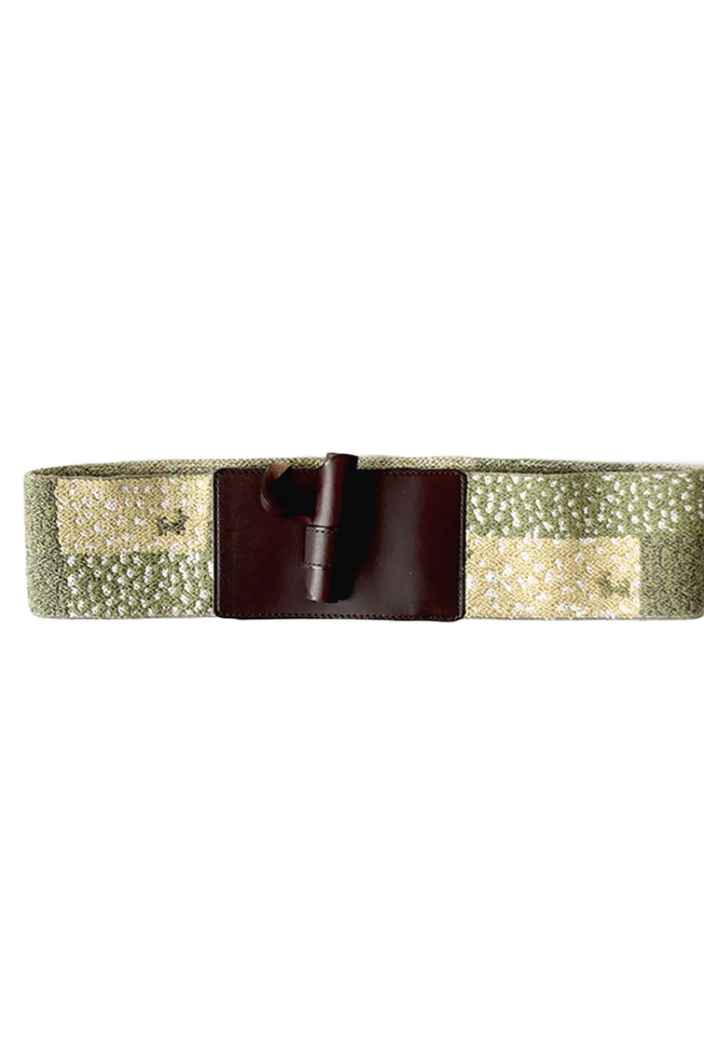 Outlet Kapital GABBEH Elastic Leather Toggle Buckle Belt (Patchwork)