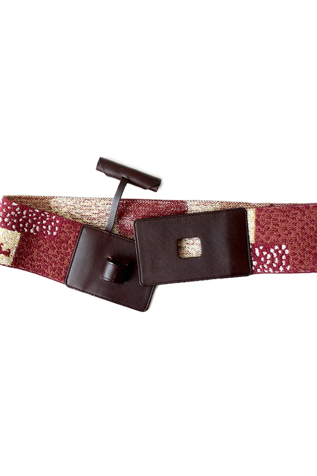 Outlet Kapital GABBEH Elastic Leather Toggle Buckle Belt (Patchwork)