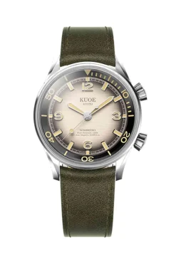 Best KUOE Watch German Leather Strap - Green - 20mm