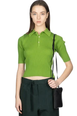 Clearance AURALEE GIZA HIGH GAUGE RIB KNIT POLO