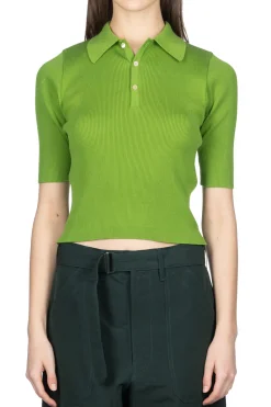 Clearance AURALEE GIZA HIGH GAUGE RIB KNIT POLO