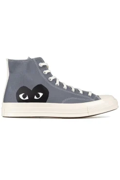 Clearance Comme Des Garcons Play Grey Converse - Half Heart Chuck 70 High Sneakers