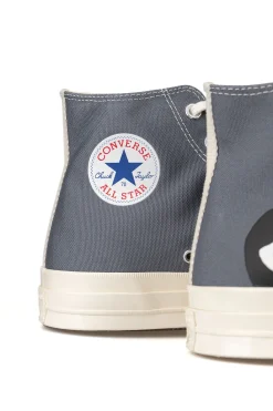 Clearance Comme Des Garcons Play Grey Converse - Half Heart Chuck 70 High Sneakers