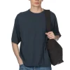 Best Still by Hand Half Sleeve Knit T-Shirt - Dusty Blue