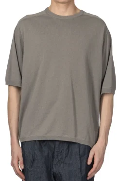 Sale Still by Hand Half Sleeve Knit T-Shirt - Greige