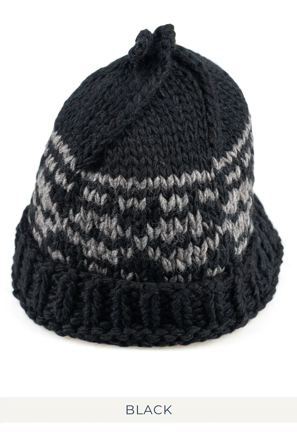 Fashion Decho HAND KNIT CAP in 3 Color Choices