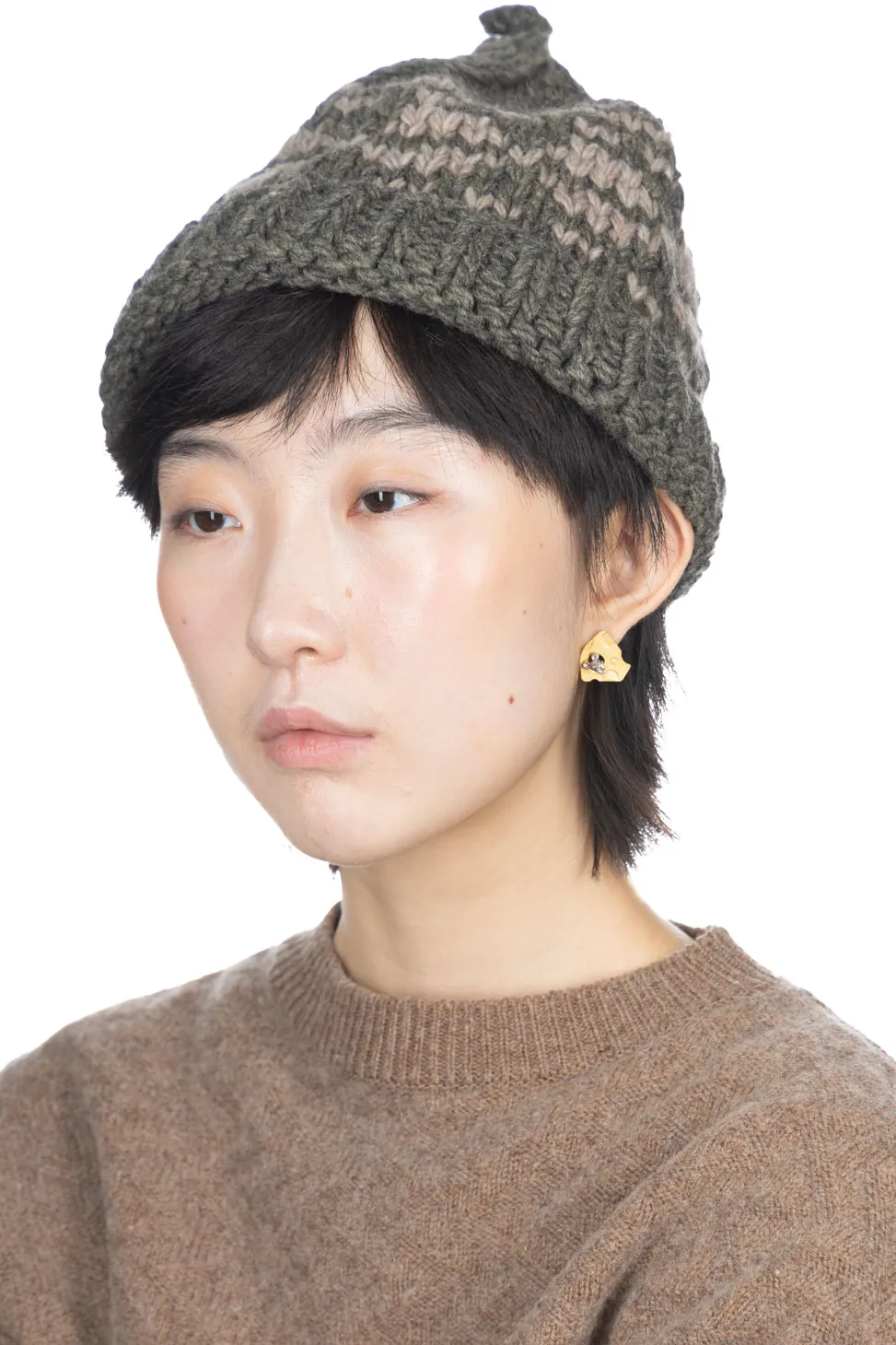 Fashion Decho HAND KNIT CAP in 3 Color Choices