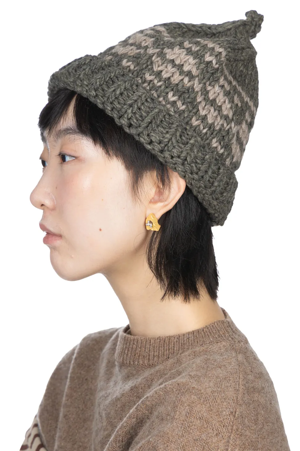 Fashion Decho HAND KNIT CAP in 3 Color Choices