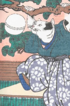 New Mino Washi Handkerchief - 47.5 x 47.5cm - Cat's Curved Fan - 3 Colors