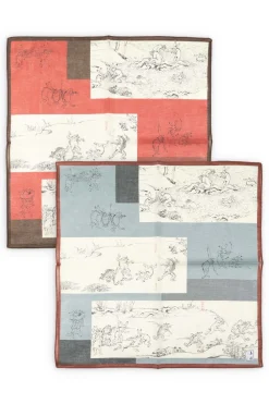 Sale Mino Washi Handkerchief - 47.5 x 47.5cm - Chojyu Giga - 2 Colors