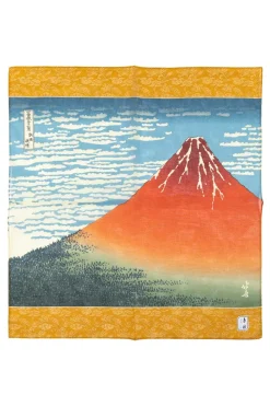 Best Mino Washi Handkerchief - 47.5 x 47.5cm - Hokusai Fuji - in 2 Color Choices