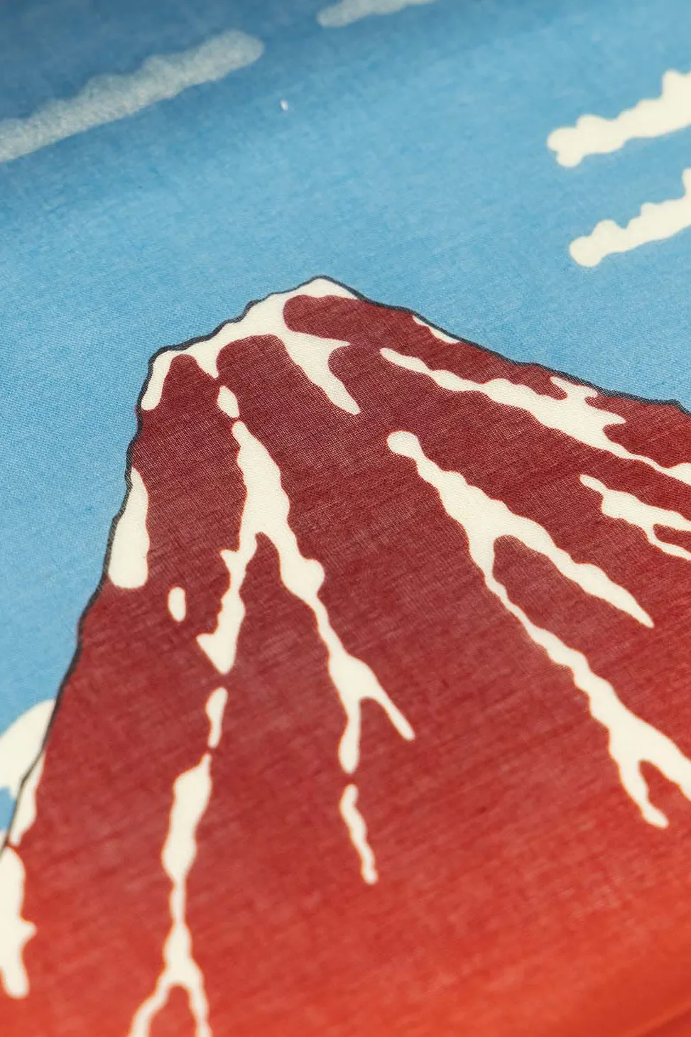 Best Mino Washi Handkerchief - 47.5 x 47.5cm - Hokusai Fuji - in 2 Color Choices
