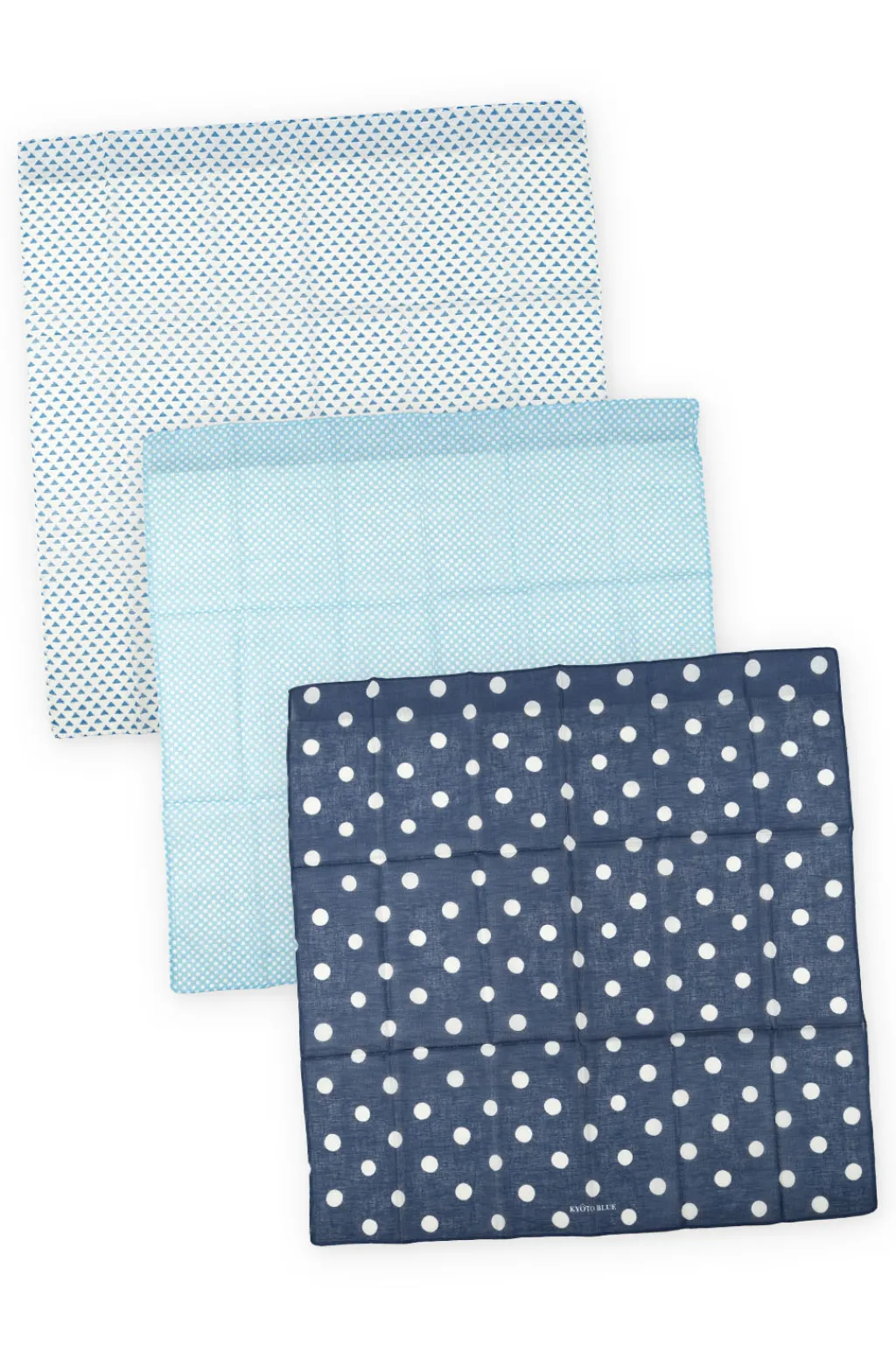Clearance Mino Washi Handkerchief - 52 x 52cm - Kyoto Blue - 3 Choices